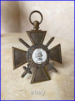 Rare! Ww1 Us Marine Corps / Us Army French Croix De Guerre Medal Picture Frame