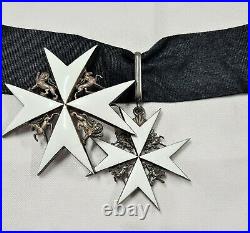 Rare Ww1 Ww2 British Order St John Jerusalem Neck Badge Star Medal Knight Grace