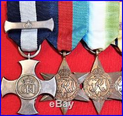 Rare Ww2 Royal Navy Distinguished Service Cross & Bar Medal Group 1940