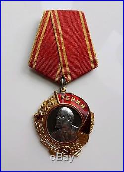 Russian WW2 Medal Lenin Gold Platinum Soviet Military Order #188645