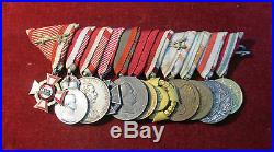 Superb Ww1 Period Group Of Austrian Medals. 11 Medals Mounted As Worn