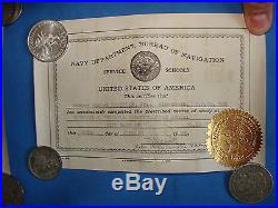 SUPER ID'd WW2 NAVY GROUPING, MEDALS, DOG TAG, DOCUMENTS, PLANE PARTS & MORE