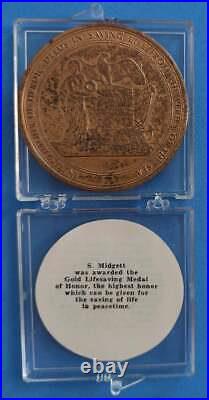 S. Midgett Gold Lifesaving Medal Of Honor Act of Congress June 1974 Rare Antique