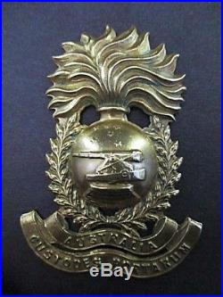 Scarce Ww1 Australian Garrison Artillery Militia Helmet Plate Badge Medal