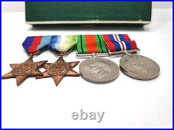 Set Of 4 WW2 Medals RAF Star/Atlantic Star/Defence/General War BOXED