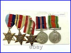 Set Of 5 NAMED Medals, Defence & War, Italy, Africa & 1939-45 Stars REDUCED
