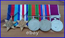 Set Of 5 WW2 Medals France & Germany, Defence, War, Campaign, Army Long Service