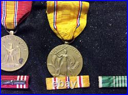 Set of 5 WWII Service American Defense National Defense and other Medals