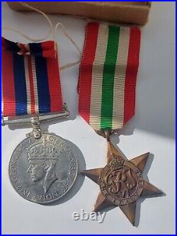 Set of 5 World War Two Medals in their box of issue Awarded to M. Criscuolo