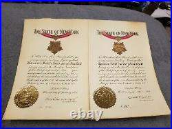 Set of WW2 New York Long Service Medal Documents Naval Militia 10 Years-20 Years