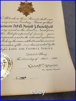 Set of WW2 New York Long Service Medal Documents Naval Militia 10 Years-20 Years