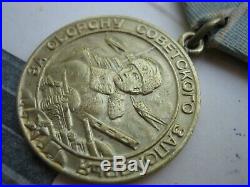 Soviet Russian ARMY WW2 Medal For Defense of the Soviet Polar Region + Document