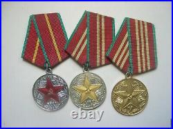 Soviet Russian KGB officer's SERVICE medals + document + owner's photo