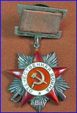 Soviet Russian USSR WW2 Silver Gold Great Patriotic War Order 2 Cl Medal Badge