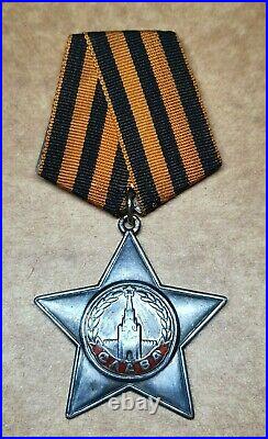 Soviet Ussr Ww II Order Glory 344182 Silver 3 Degrees