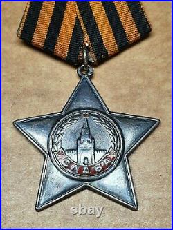 Soviet Ussr Ww II Order Glory 344182 Silver 3 Degrees