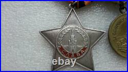 Soviet WW2 military set of medals and Order of Military Glory 3 degrees RARE