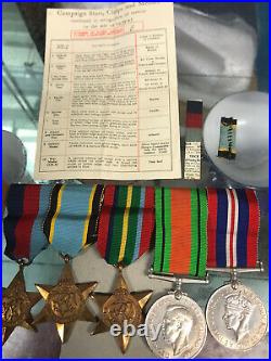 Superb WW2 Medal Group Air Crew Europe Star And Paperwork LT Turner