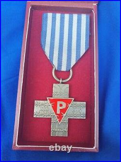 Superb example of post communist Auschwitz Cross with ribbon and case