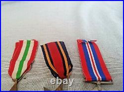 Trio of WW2 Medals with Ribbons Italy Star Burma Star War Medal 1939-45 Unnamed