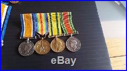 Two World War 1 Medals To Capt L. M. Woodland & 4 Miniature Medals & St. John Railw