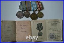 ULTRA RARE MEDAL OF NAKHIMOV Four Medals With the Document