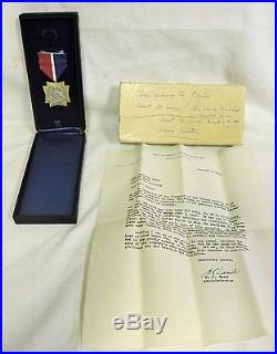 Ultra Scarce Named Wwii World War II Merchant Marine Mariner's Medal + Letter