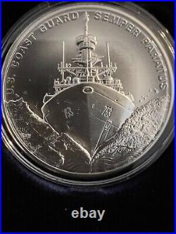 UNITED STATES MINT ARMED FORCES MEDALS. U. S. COAST GUARD. 2.5 oz 99.9 SILVER