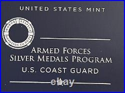 UNITED STATES MINT ARMED FORCES MEDALS. U. S. COAST GUARD. 2.5 oz 99.9 SILVER