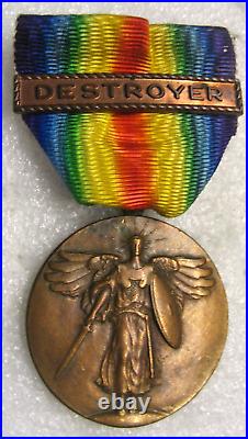 USA ww1 VICTORY MEDAL WITH DESTROYER BAR, US NAVY Operation