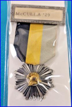 USMA West Point Military Academy Medal Pin Ribbon Insignia c. 1929 Cadet Name