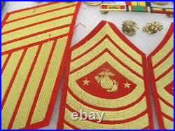 USMC Medal Grouping -China Service, Korea, VietNam, Sterling Expert, Brass EGA