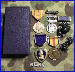 USMC WWII WW2 Marine Corps original Medals and Insignia EGA lot Estate Find