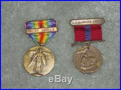USMC WWI WW1Dress Blue Cover Good Conduct & Victory Medal Named & Numbered