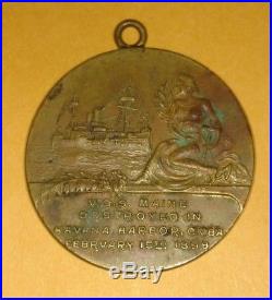 USS Maine made from Medal Charm Spanish-American War Souvenir Relic WWI WW2