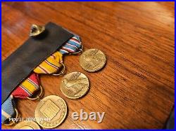 US Army 6 Medal Bar Service Campaign WW2 Korean War Battle Stars