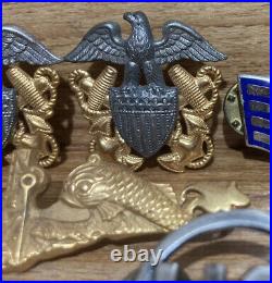 US Navy Medals Sterling Silver Gold Eagle WWII Vietnam Submarine Commander
