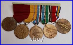 US Navy WWII 5 Place Medal Bar European African Middle Eastern Campaign WW2 1941