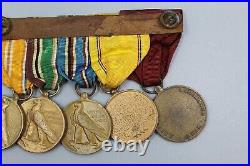 US WW2 Navy 5 Place Medal Bar Europe and Pacific. YMU517