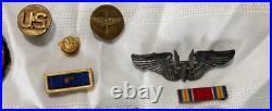 US WWII 15th AIR CORP NAMED LOT GUNNER WINGS BOULLION PATCH AIR MEDAL DOG TAGS