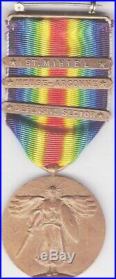 US WW 1 3 BAR VICTORY MEDAL IN NICE SHAPE ALL ORIGINAL I or your money back