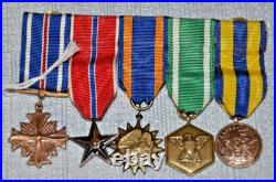 U. S. Army WWII, 5 Medals Group/ Cluster Original Period Medals