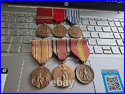 U. S. Navy 6 Medals Group Named Good Conduct, Reserve, Amer, Asia, Ww2 Victory