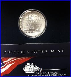 United States Mint Armed Forces Silver Medals Program U. S. NAVY WithCOA
