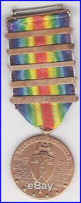 Us Ww 1 5 Victory Medal Attributed To 28 Th Inf. DIV The The Medal Is Beautiful