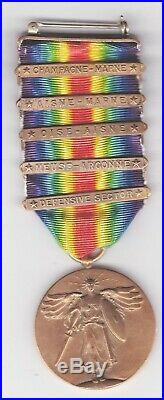 Us Ww 1 5 Victory Medal Attributed To 28 Th Inf. DIV The The Medal Is Beautiful