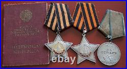 VERY VERY RARE Russian Soviet? Wo Orders & One Medal With the Document