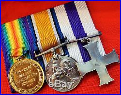 VINTAGE & RARE WW1 BRITISH ARMY MILITARY CROSS MEDAL GROUP 277th BTY R. G. A