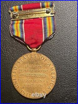 VINTAGE UNITED STATES WORLD WAR II CAMPAIGN AND SERVICES VICTORY MEDAL With RIBBON