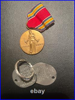 VINTAGE UNITED STATES WORLD WAR II CAMPAIGN AND SERVICES VICTORY MEDAL With RIBBON